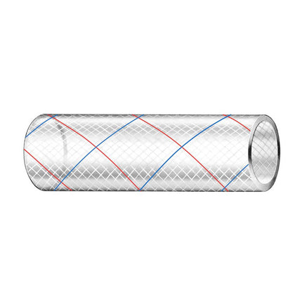 Trident Marine 3/4" x 50' Clear Reinforced PVC Hose Tubing Red  Blue Tracer [162-0346]