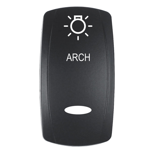 Pacer Actuator - 'ARCH' f/V Series Contura Switches - Black - Laser Etched (Top/Bottom Light) [EV2LE-ARCH]