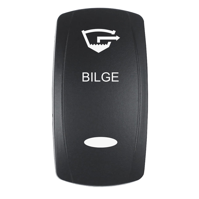 Pacer Actuator - 'BILGE' f/V Series Contura Switches - Black - Laser Etched (Top/Bottom Light) [EV2LE-BLG]