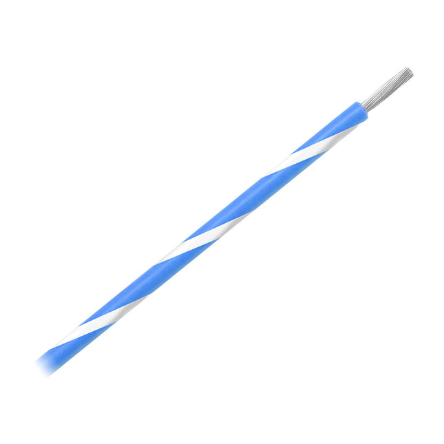 Pacer 14 AWG Gauge Striped Marine Wire 500' Spool - Blue w/White Stripe [WUL14BL-9-500]