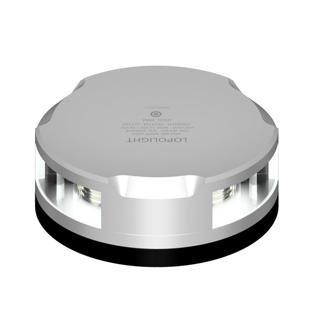 Lopolight 360-Degree Anchor Light - 2nm - Silver Housing w/FB Base - 2.5M Cable [201-012-FB 2.5M]