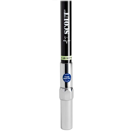Scout 8' QuickFit Black VHF Antenna w/5M Cable + FME Quick 6 Foam Filled 6db Solid Brass  Copper Element [PF AN NVHF00042T]