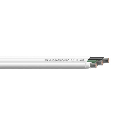 Sea-Dog 10/3 AWG Flat Triplex Wire - White/Green/Black - 500' [8010307]