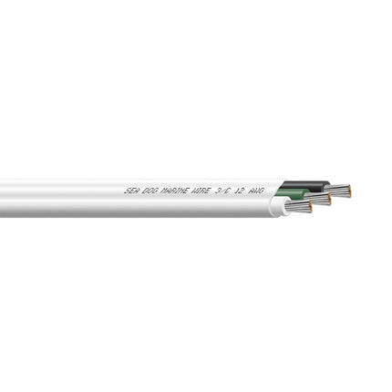 Sea-Dog 12/3 AWG Flat Triplex Wire - White/Green/Black - 750' [8012308]