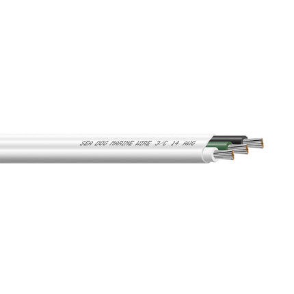 Sea-Dog 14/3 AWG Flat Triplex Wire - White/Green/Black - 100' [8014302]