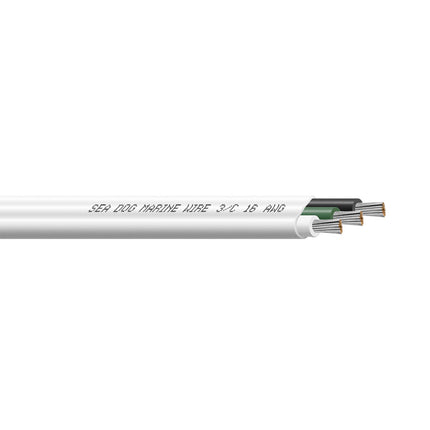 Sea-Dog 16/3 AWG Flat Triplex Wire - White/Green/Black - 100' [8016302]