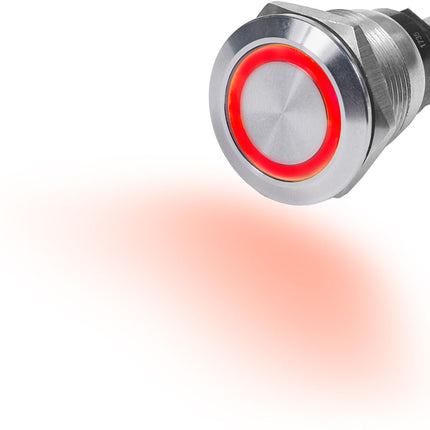 Blue Sea 4163 10A Push Button LED Ring Switch Off-(On) Red Momentary On