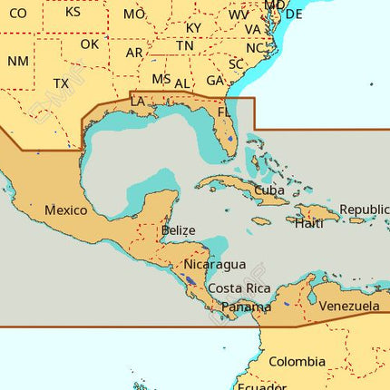C-MAP NA-M027 Max Wide microSD Central America and Caribbean