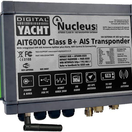 Digital Yacht AIT6000 Nucleus Blass B + AIS Transponder with SPAIS Satellite AIS Campatibility