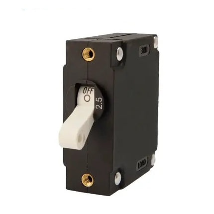 EGIS A Series White Toggle Panel Mount Circuit Breaker Single Pole AC/DC 2.5 Amp Retail Pack