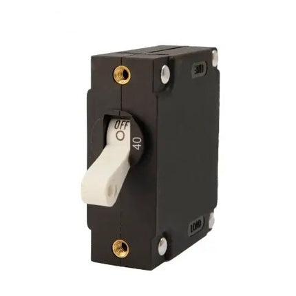 EGIS A Series White Toggle Panel Mount Circuit Breaker Single Pole AC/DC 40 Amp Retail Pack