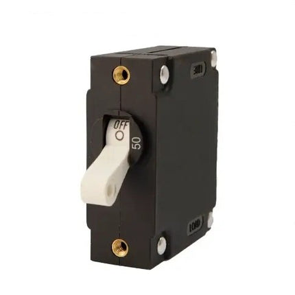 EGIS A Series White Toggle Panel Mount Circuit Breaker Single Pole AC/DC 50 Amp Retail Pack