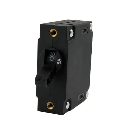 EGIS A Series Black Toggle Panel Mount Circuit Breaker Single Pole AC/DC 8 Amp Retail Pack
