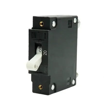 EGIS C Series White Toggle Panel Mount Circuit Breaker Single Pole AC/DC 20 Amp Retail Pack