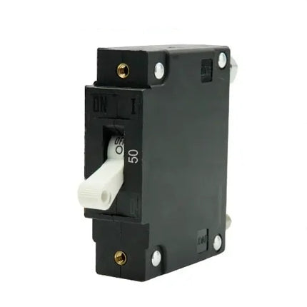 EGIS C Series White Toggle Panel Mount Circuit Breaker Single Pole AC/DC 50 Amp Retail Pack