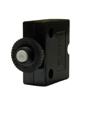 EGIS Push Button Panel Mount Circuit Breaker Spade Terminals 3 Amp Retail Pack