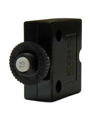 EGIS Push Button Panel Mount Circuit Breaker Spade Terminals 15 Amp Retail Pack