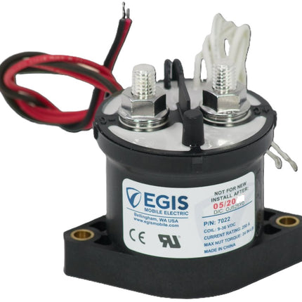 EGIS 250A 12/24v Contactor with Auxiliary Contacts