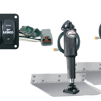 Lenco 9inx12in Standard Mount Trim tab Kit 12v with Double Rocker Switch