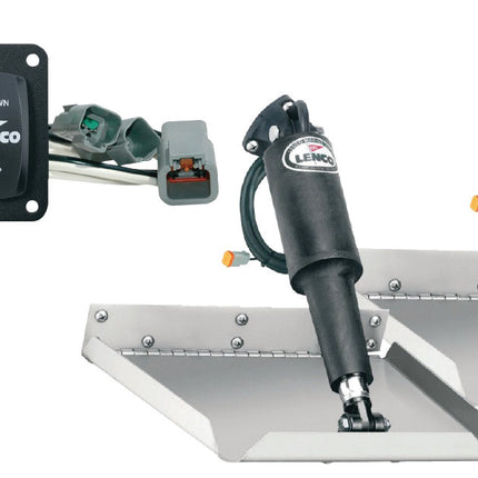 Lenco 12inx12in Edge Mount Trim tab Kit 12v with Double Rocker Switch