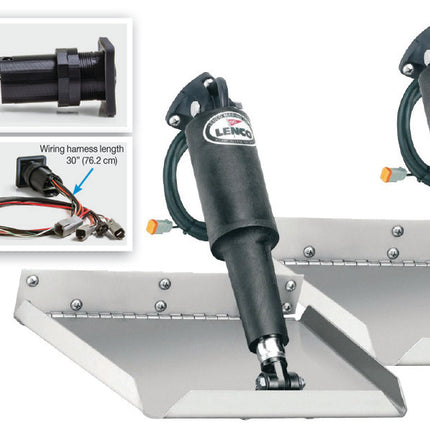 Lenco 12inx12in Edge Mount Trim Tab Kit 12v with LED Integrated Switch