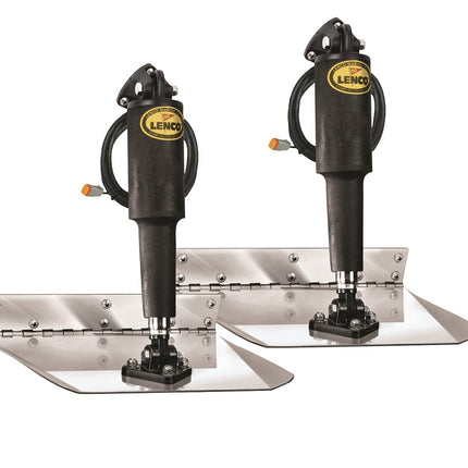 Lenco 9inx12in Standard Mount Trim Tab Kit 12v Electro Polished