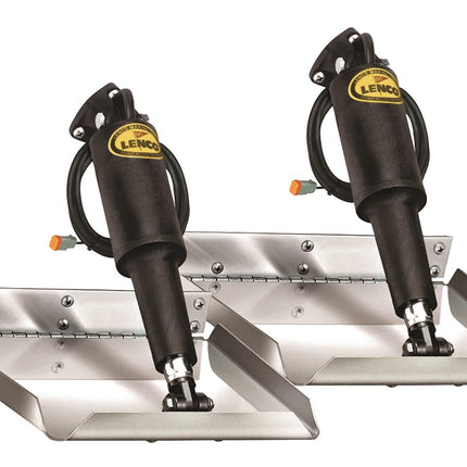 Lenco 12inx9in Edge Mount Trim Tab Kit 12v Electro Polished