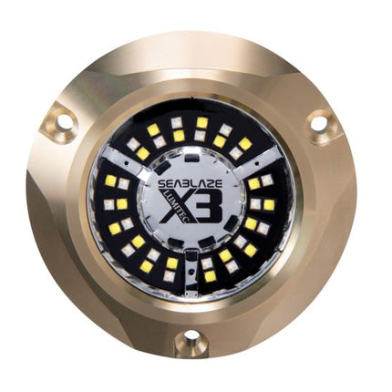 Lumitec Seablaze X3 Dual Color Blue/White LED Surface Mount Bronze Housing 12/24v