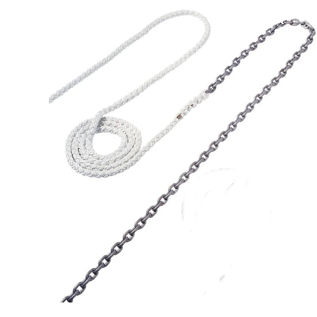 Maxwell 15' of 1/4" HT Chain Splice to 150' of 1/2" Nylon Brait Line