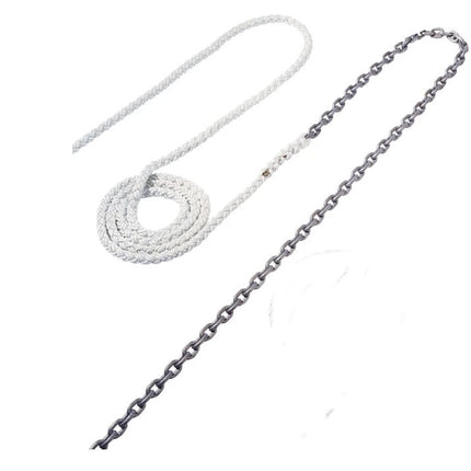 Maxwell 15' of 5/16" HT Chain Splice to 150' of 5/8" Nylon Brait Line