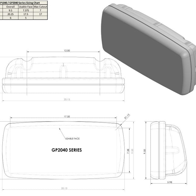 Navpod GP2040-22 SystemPod for Raymarine es95/97/98 & AXIOM PRO 9