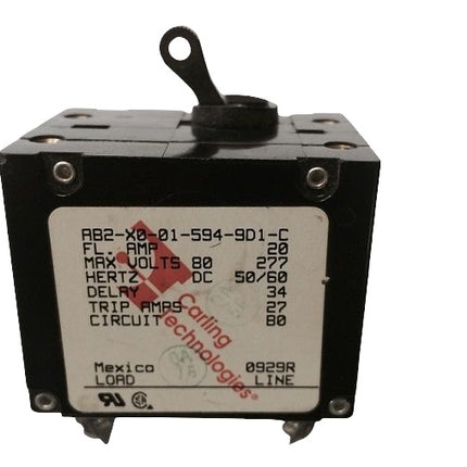 Newmar 20 Amp Double Pole Breaker W/ Black Throw