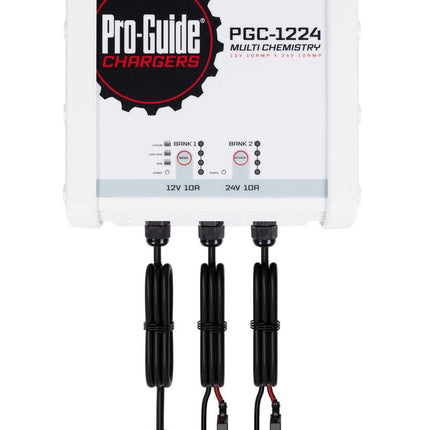 Pro-Guide PGC-1224 2-Bank 1x12V/10A Lead Acid/LiFePo4 and 1x24V 10A LiFePO4 On Board Charger, IP68