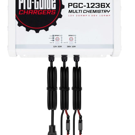 Pro-Guide PGC-1236X 2-Bank 1x12V/20A Lead Acid/LiFePo4 and 1x36V 10A LiFePO4 On Board Charger, IP68