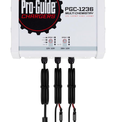 Pro-Guide PGC1236 2-Bank 1x12V/10A Lead Acid/LiFePo4 and 1x36V 10A LiFePO4 On Board Charger, IP68