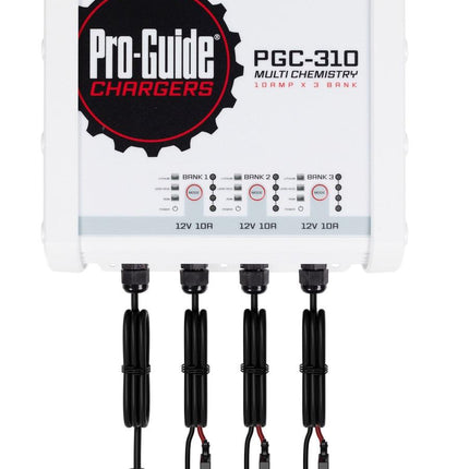 Pro Guide PGC-310 3-Bank 3x12V/10A Lead Acid/LiFePO4 On Board Charger, IP68