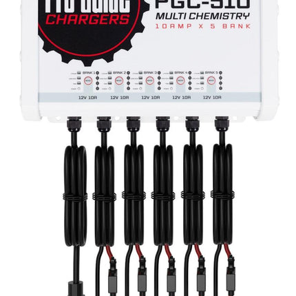 Pro Guide PGC-510 5-Bank 5x12V 10A Lead Acid/LiFePO4 On Board Charger, IP68