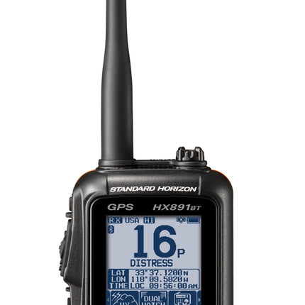 Standard HX891BTBK Handheld VHF 6W Class H DSC GPS Bluetooth FM Receiver