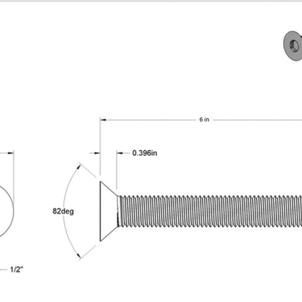 Sea Swivel Stainless Bolt 3/4-10 6in Long