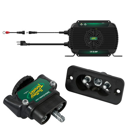 Battery Tender Powerplus Battery Charger 12V and Plug Receptacle Combo for Trolling Motor