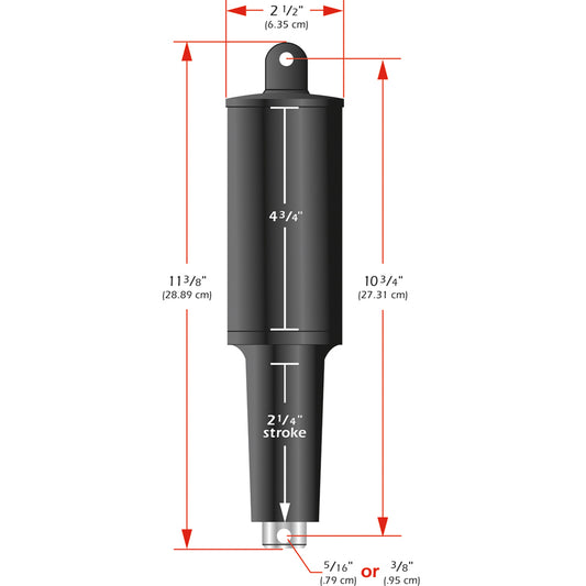 Lenco 101XD Extreme Duty Actuator - 12V - 2 1/4" Stroke - 3/8" Hardware [15056-001]