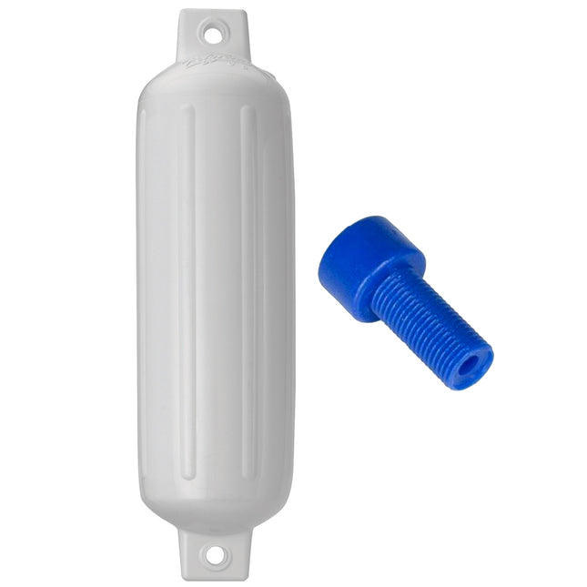 Polyform G-4 Twin Eye Fender 6.5" x 22" White w/Adapter [G-4 WHITE W/AIR ADAPTER]