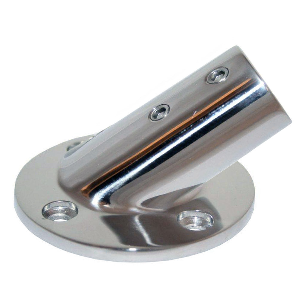 Whitecap " O.D. 30 Degree Round Base SS Rail Fitting [6077C]