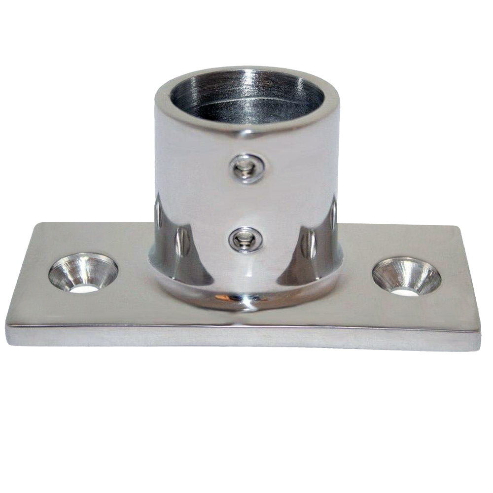 Whitecap 1" O.D. 90 Degree 2-Hole Rectangle Base SS Rail Fitting [6195]