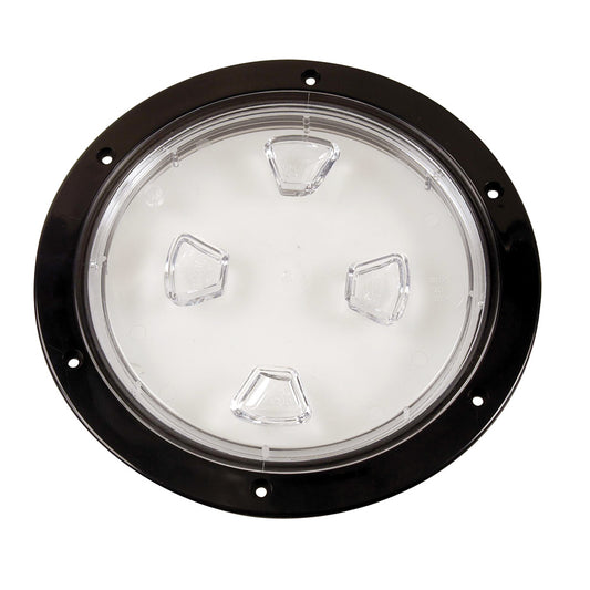 Beckson 8" Clear Center Screw-Out Deck Plate - Black [DP80-B-C]