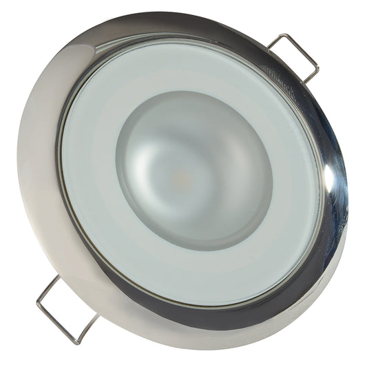 Lumitec Mirage - Flush Mount Down Light - Glass Finish/Polished SS Bezel - White Non-Dimming [113113]