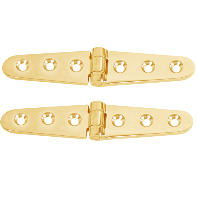 Whitecap Strap Hinge - Polished Brass - 6" x 1-1/8" - Pair [S-0605BC]
