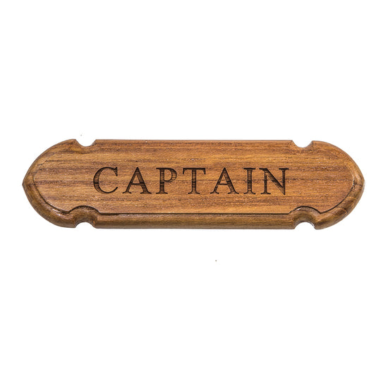 Whitecap Teak "CAPTAIN" Name Plate [62670]