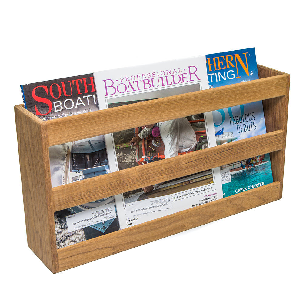 Whitecap Teak Double-Wide Magazine Rack [62508]