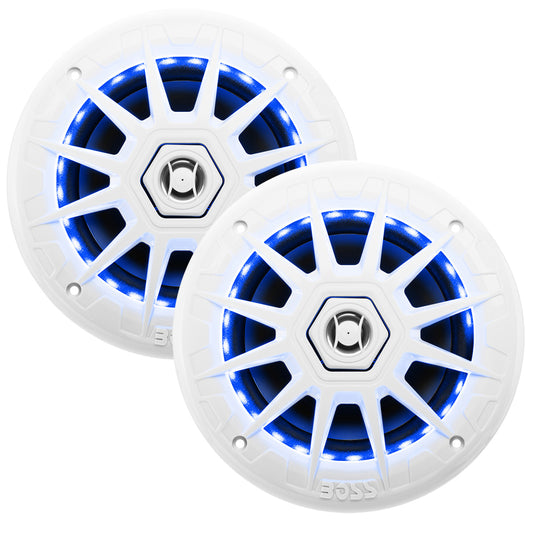 Boss Audio 6.5" MRGB65 Speakers w/RGB Lighting - White - 200W [MRGB65]